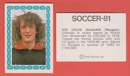 Glasgow Rangers Colin McAdam 404