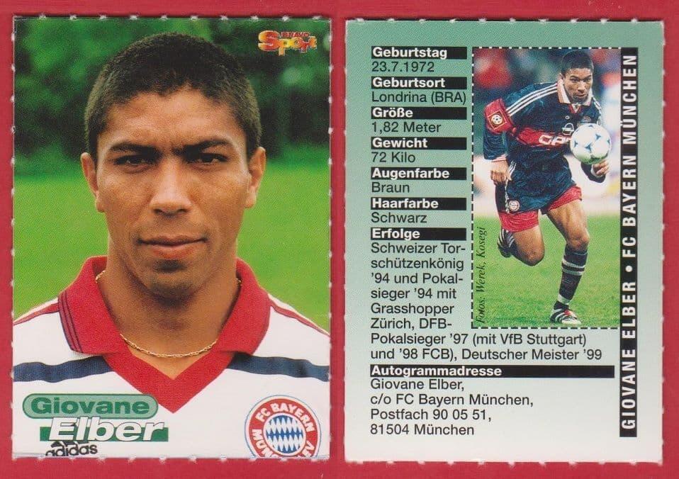 Carte Collection Elber - Onze Mondial 1992 Rookie - Grasshopper Zurich - Brésil