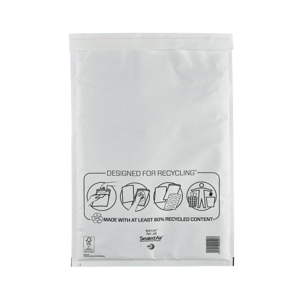 J/6 White Mail Lite Bubble Lined Envelopes