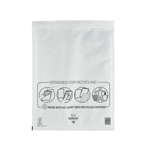 K/7 White Mail Lite Bubble Lined Envelopes
