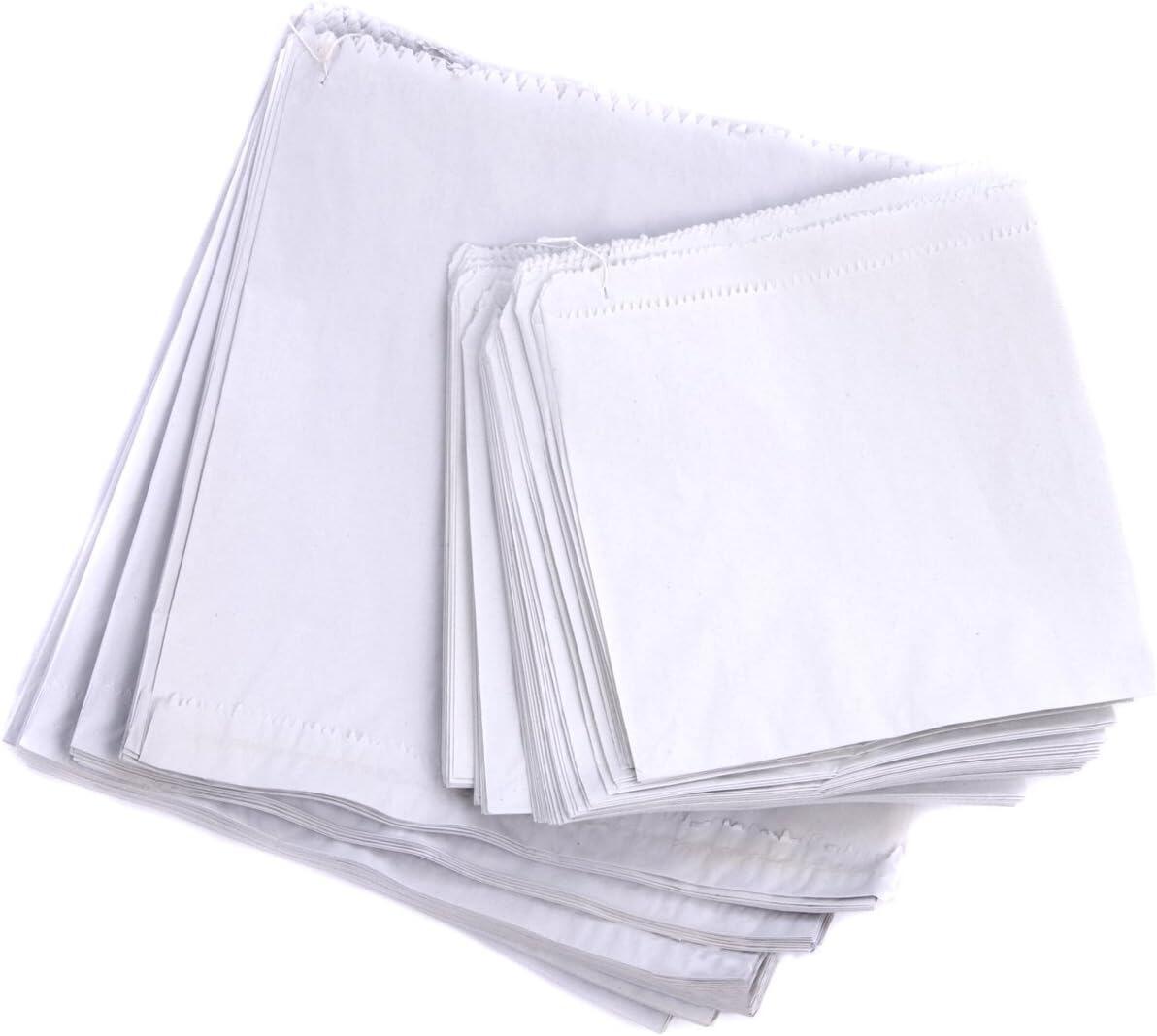 8.5 x 8.5" White Sulphite Strung Paper Bags 1000 Pack retail paper bags bulk