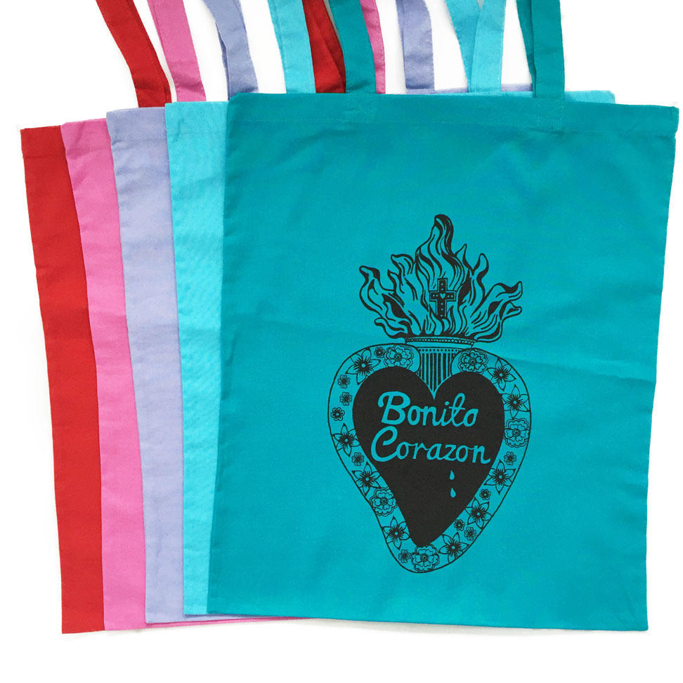 Pretty Heart Tote Bags
