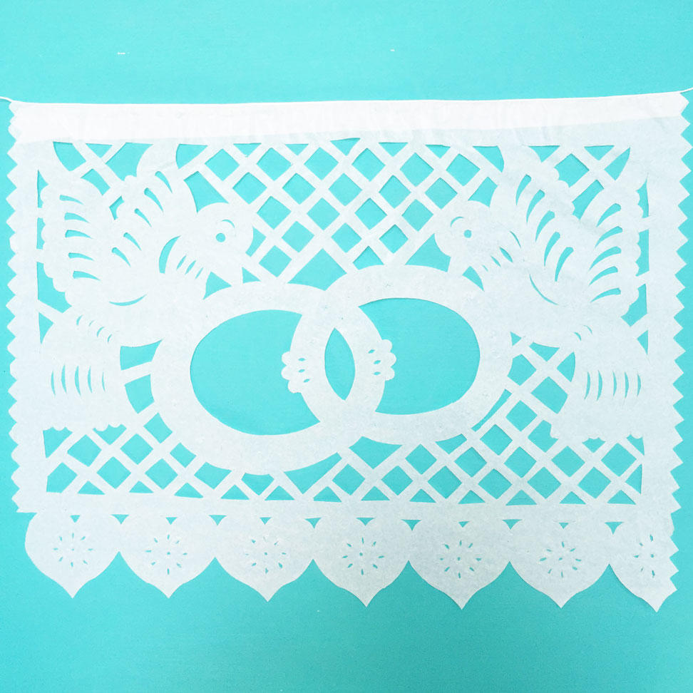 White Mexican Papel Picado for Weddings and Celebrations