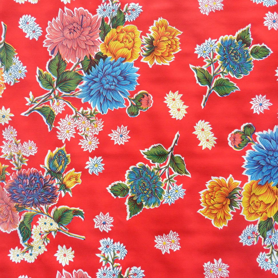 Red Chrysanthemum Oil cloth