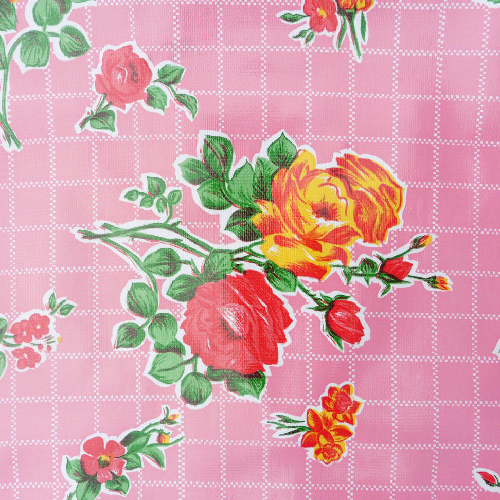 Pink Rose Mexican Oilcloth