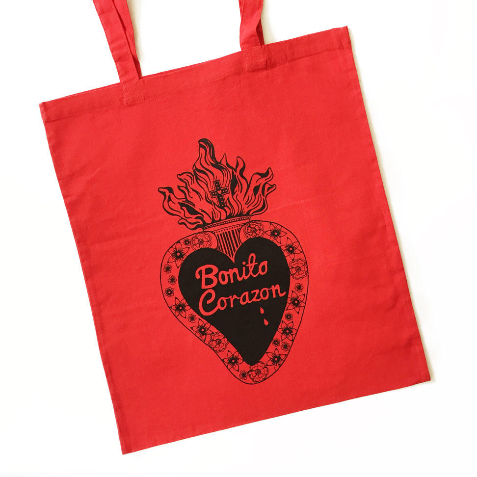 Pretty Heart Tote Bags - Red