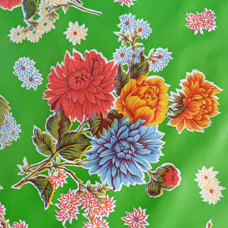Green Chrysanthemum Oilcloth