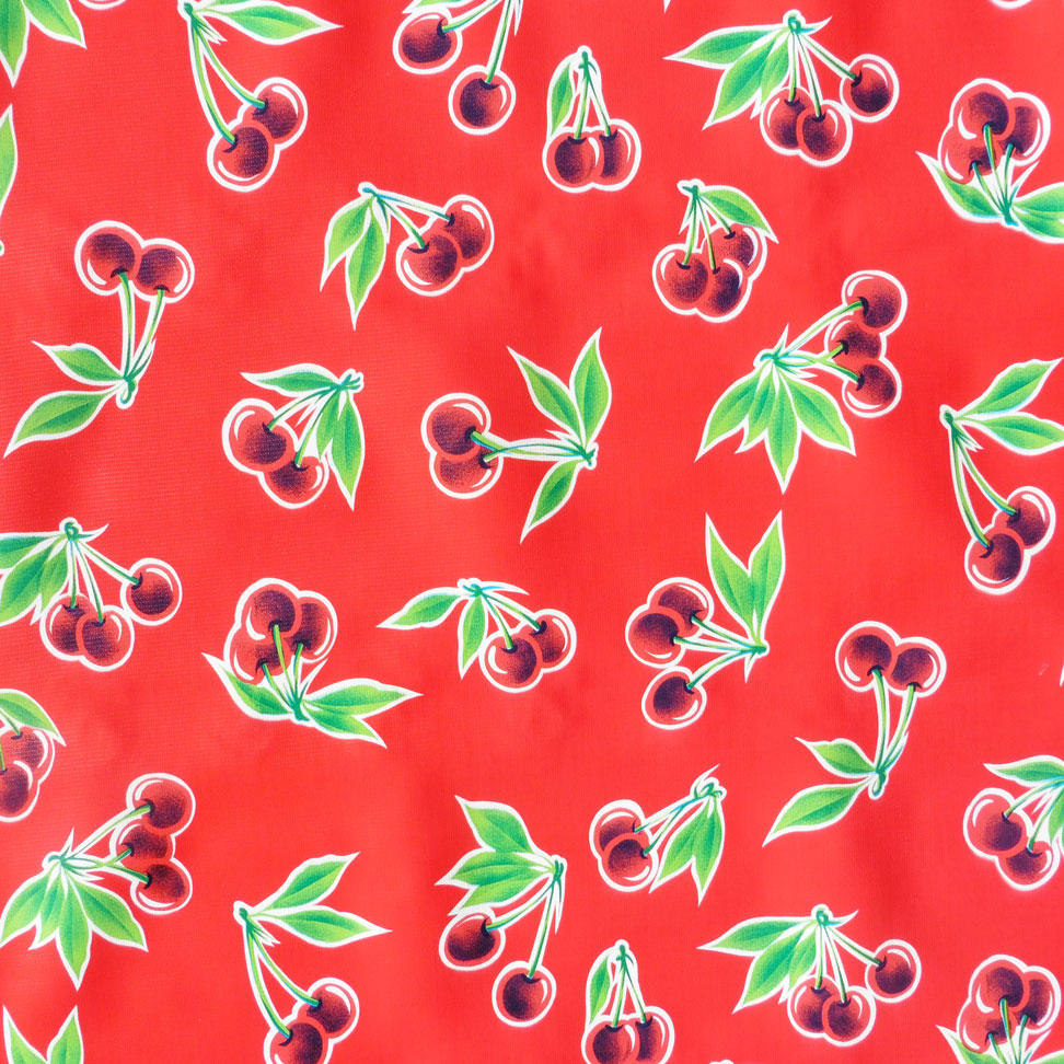 Red Cherry Print Oil cloth