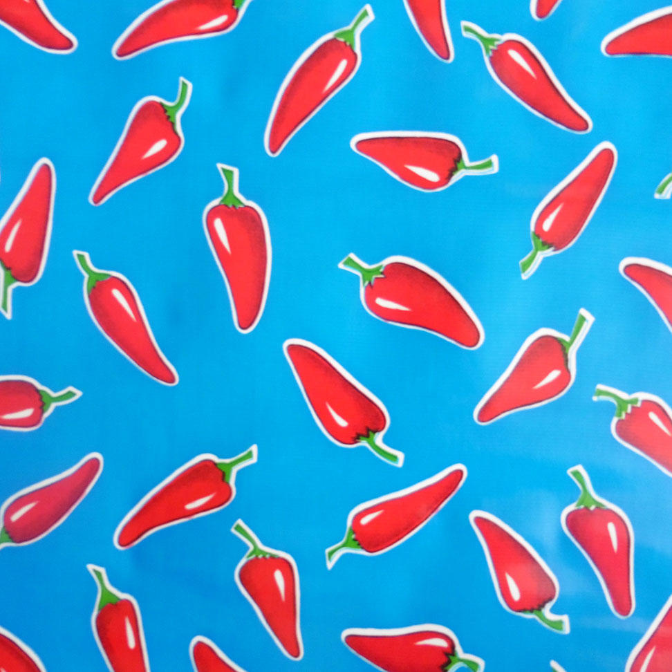 Blue Chilli Pepper Mexican Oil cloth