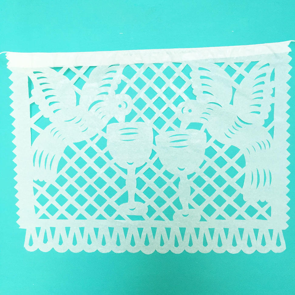 White Mexican Papel Picado for Weddings and Celebrations