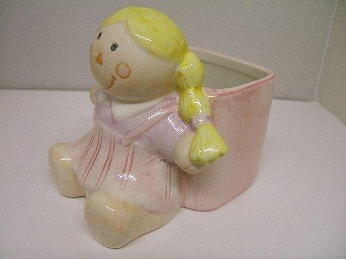Nursery Ceramic Pink Girl Display Pot