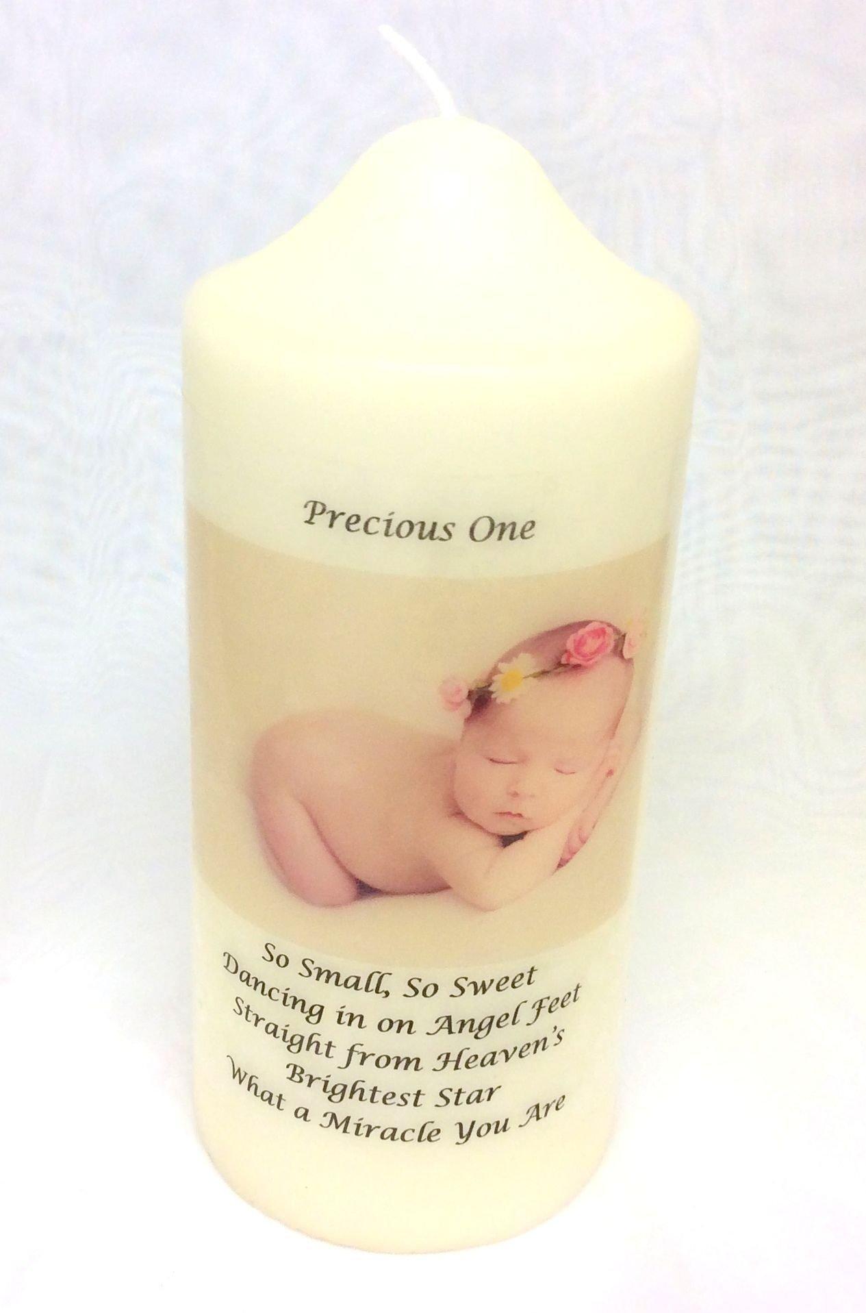 Personalised Baby Girl Precious One Candle