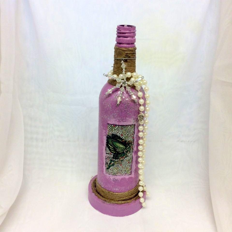 Decorated  Wine Bottle Fairy Window