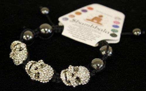 Shambhala Bracelet Three Crystal Skulls
