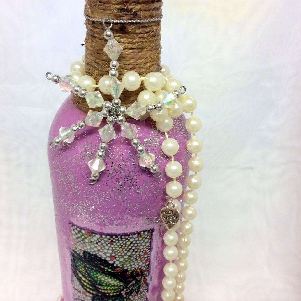 Decorated  Wine Bottle Fairy Window
