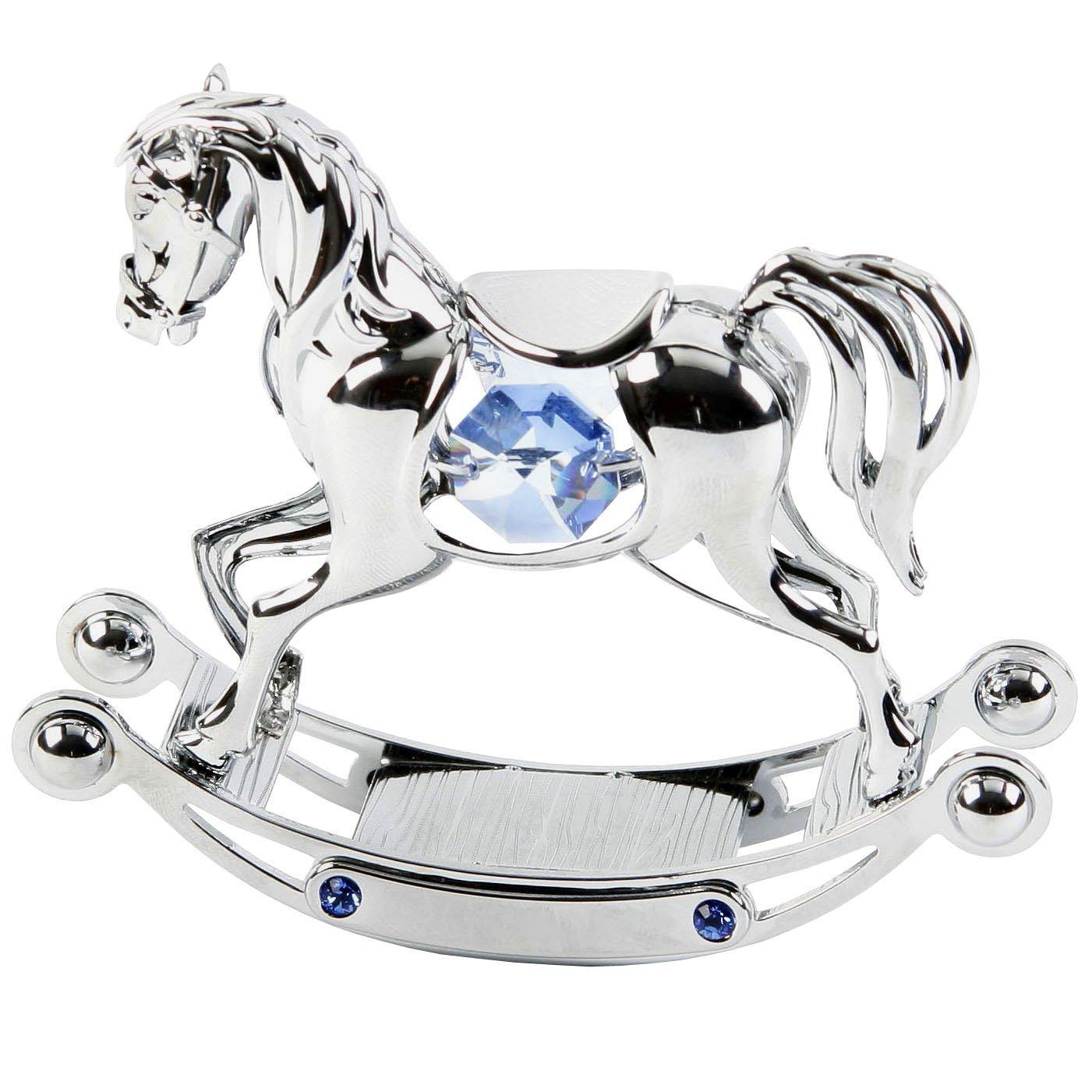 Rocking Horse Crystocraft Blue with Swarovski Crystals