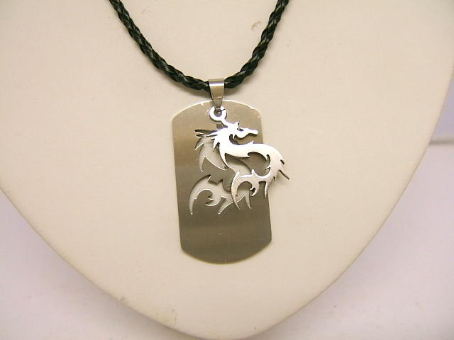 Stainless Steel Dog Tag Dragon