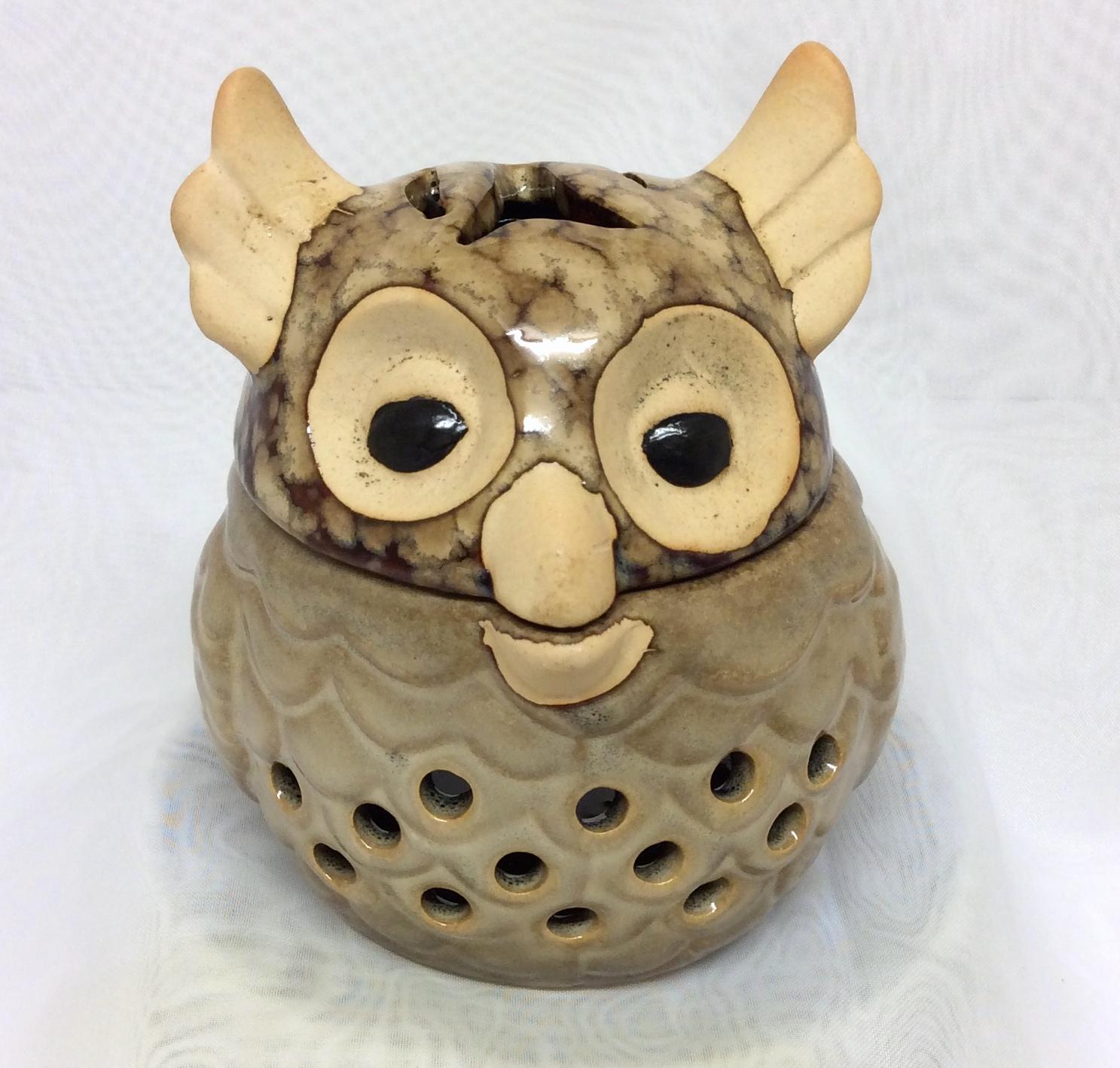 Beige Owl Design Ceramic Fragrance Oil Burner