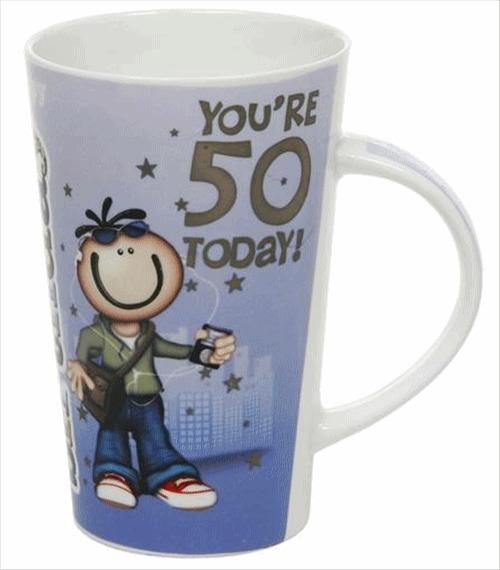 Planet Happy Fine China Latte Mug 50 Today for Him