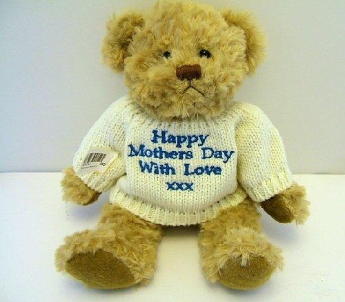 Happy Mothers Day With Love Teddy Blue Embroidery