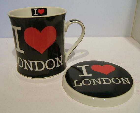 I Love London Mug and Coaster Set