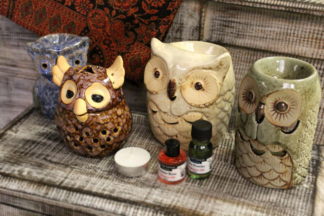 Owl Design Ceramic Fragrance Oil Burner Display
