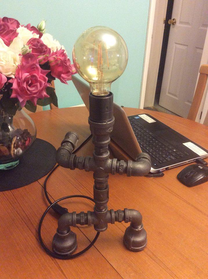 Industrial Retro Steel Pipe Table/Desk Lamp Man of Steel