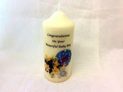 Personalised Baby Boy Cellebration Candle
