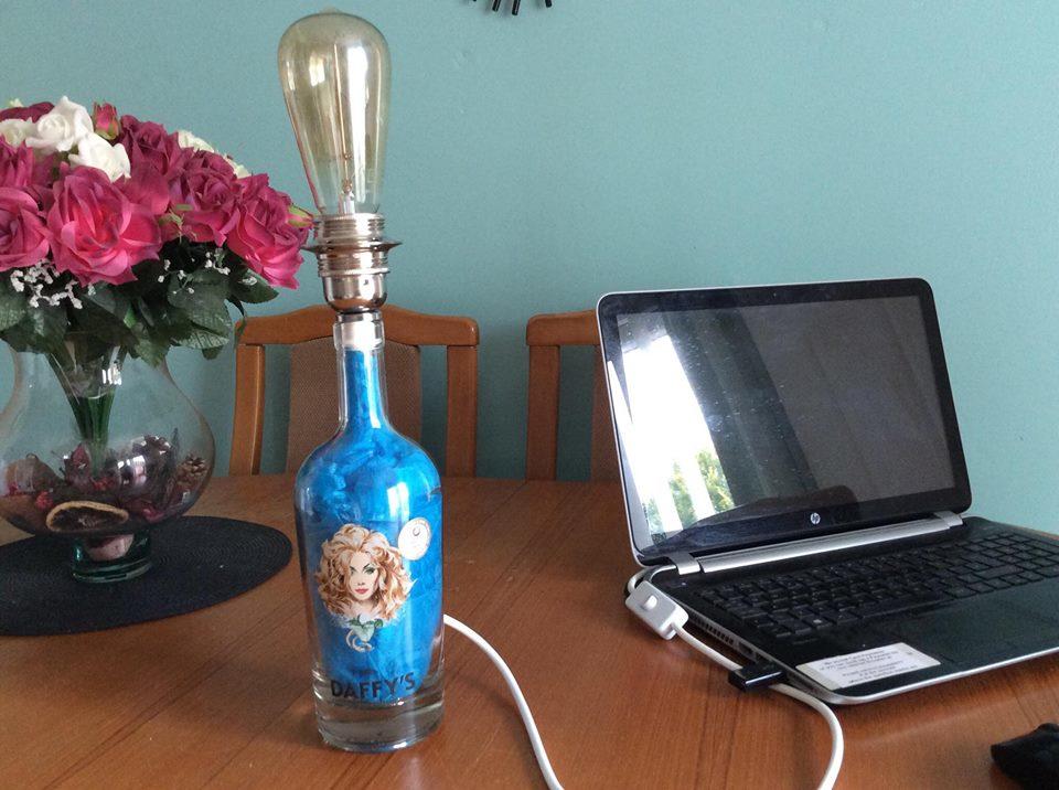 Decorative Daffy's Gin Bottle Table or Desk Top Lamp