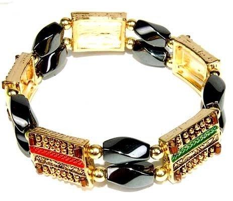 Hematite Bracelet Black and Gold Style