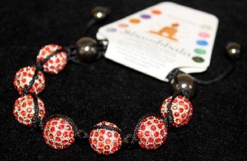 Shambhala Bracelet Ruby Crystal 14mm Beads