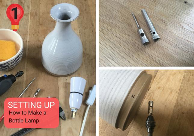 making a lamp from a glass bottle, demijohn or ceramic vase is so easy. Eternal Tools show you how and the tools you wil need to make it. 