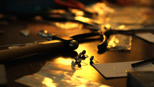 Rotary polishing tools for metal in the studio of Unearthed Jewellery by Lynn Davis for Eternal Tools