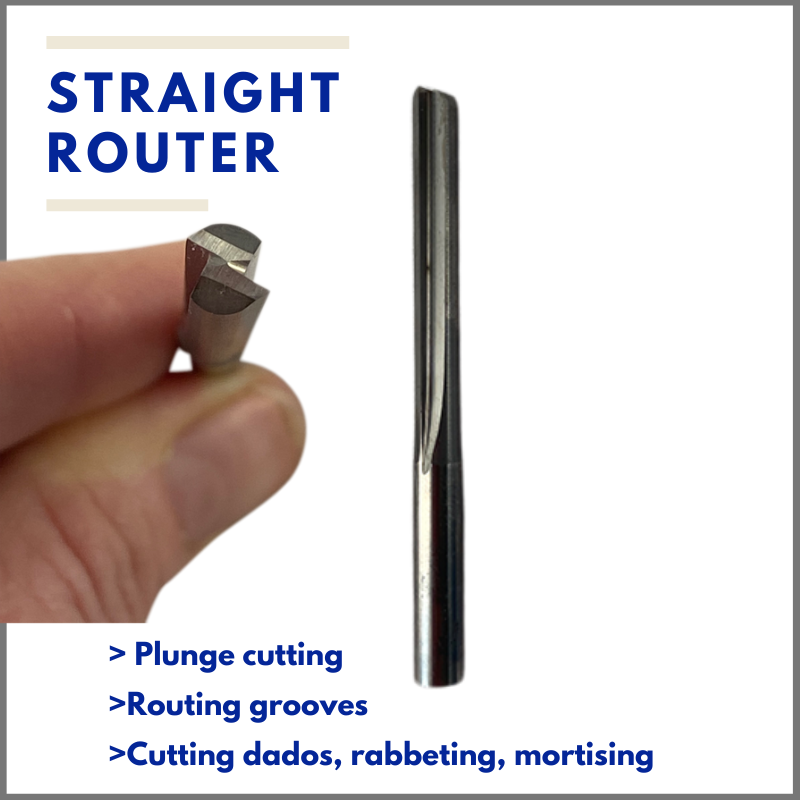 Carbide Double Fluted Straight CNC Router Bits. End Cutting