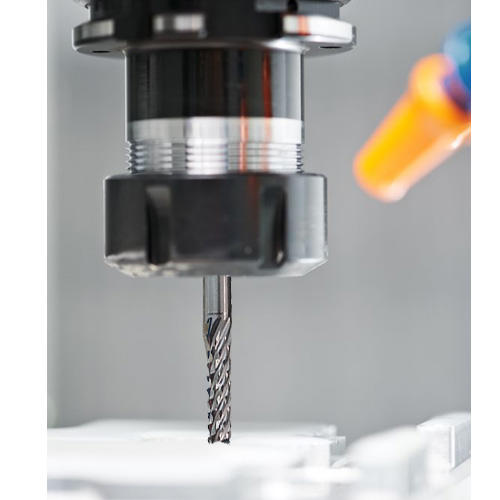 CNC milling machine with router end mill, diamond cut fish tail