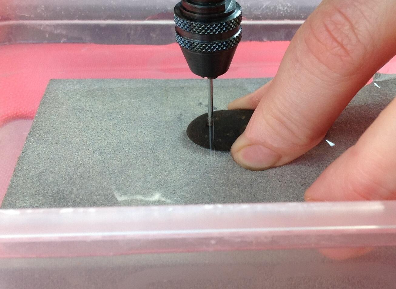 drilling a stone with a diamond drill bit