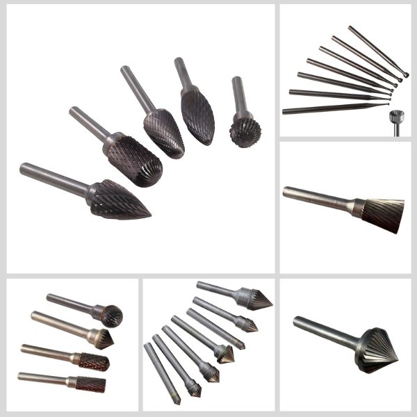 Rotary carbide burrs for deburring metal
