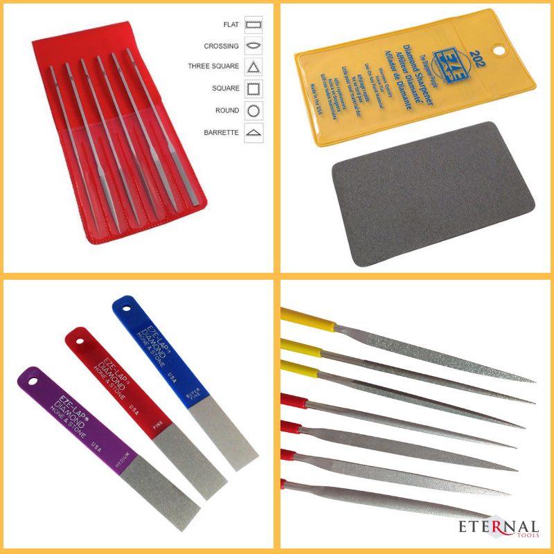 Diamond Files and diamond sharpeners by Eternal Tools for shaping glass and removing sharp edges and burrs