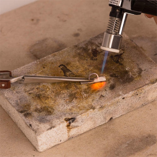 soldering silver with butane gas torch