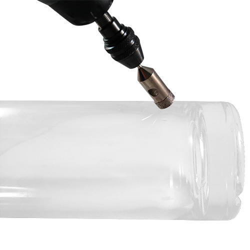 Bottle Neck Diamond Core Drills. Drilling through a glass bottle
