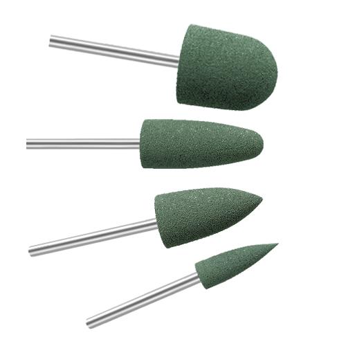 Green dental rubber polishers. Coarse grit for all metals