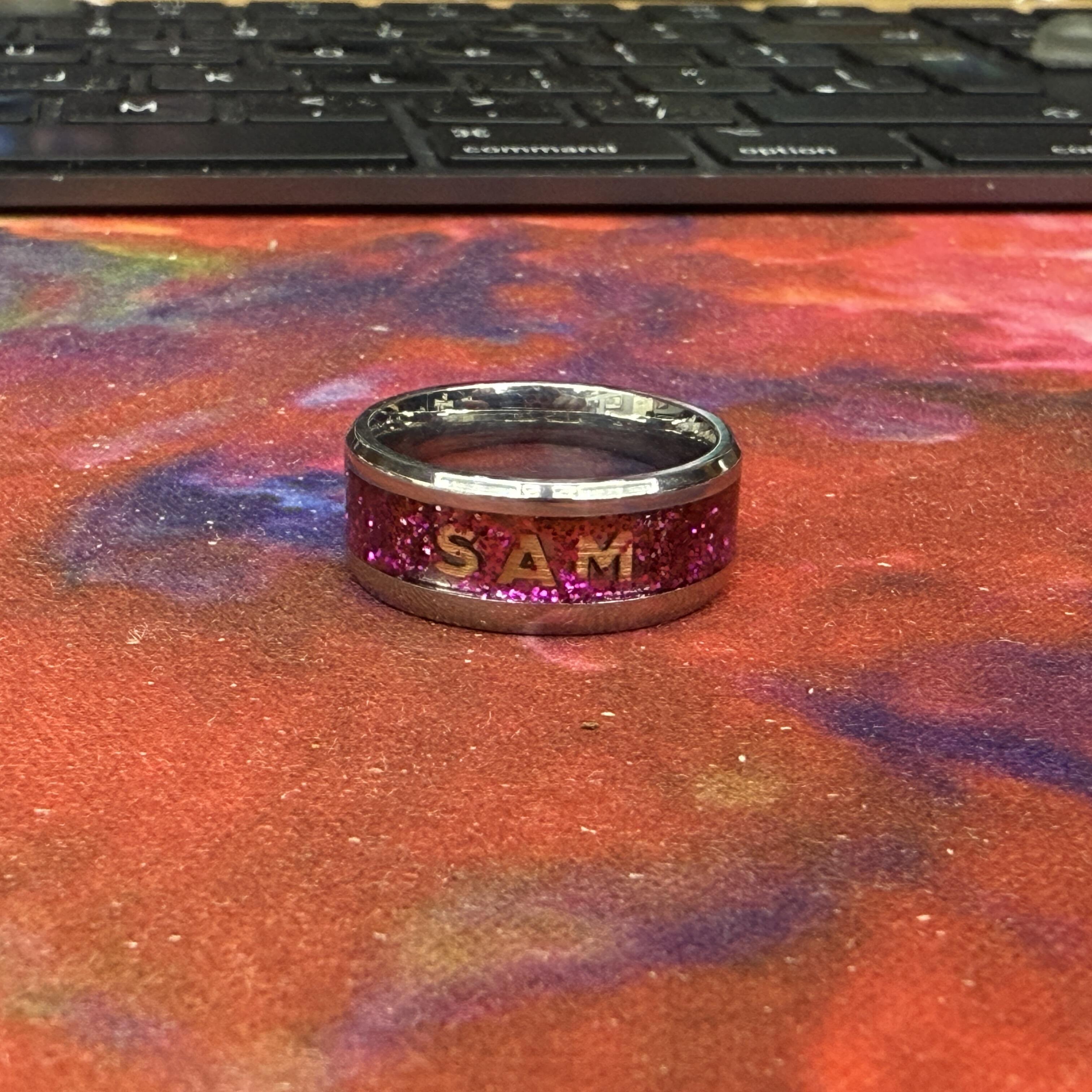 Custom Stainless Steel Inlay Ring - view 8 by KAPZ