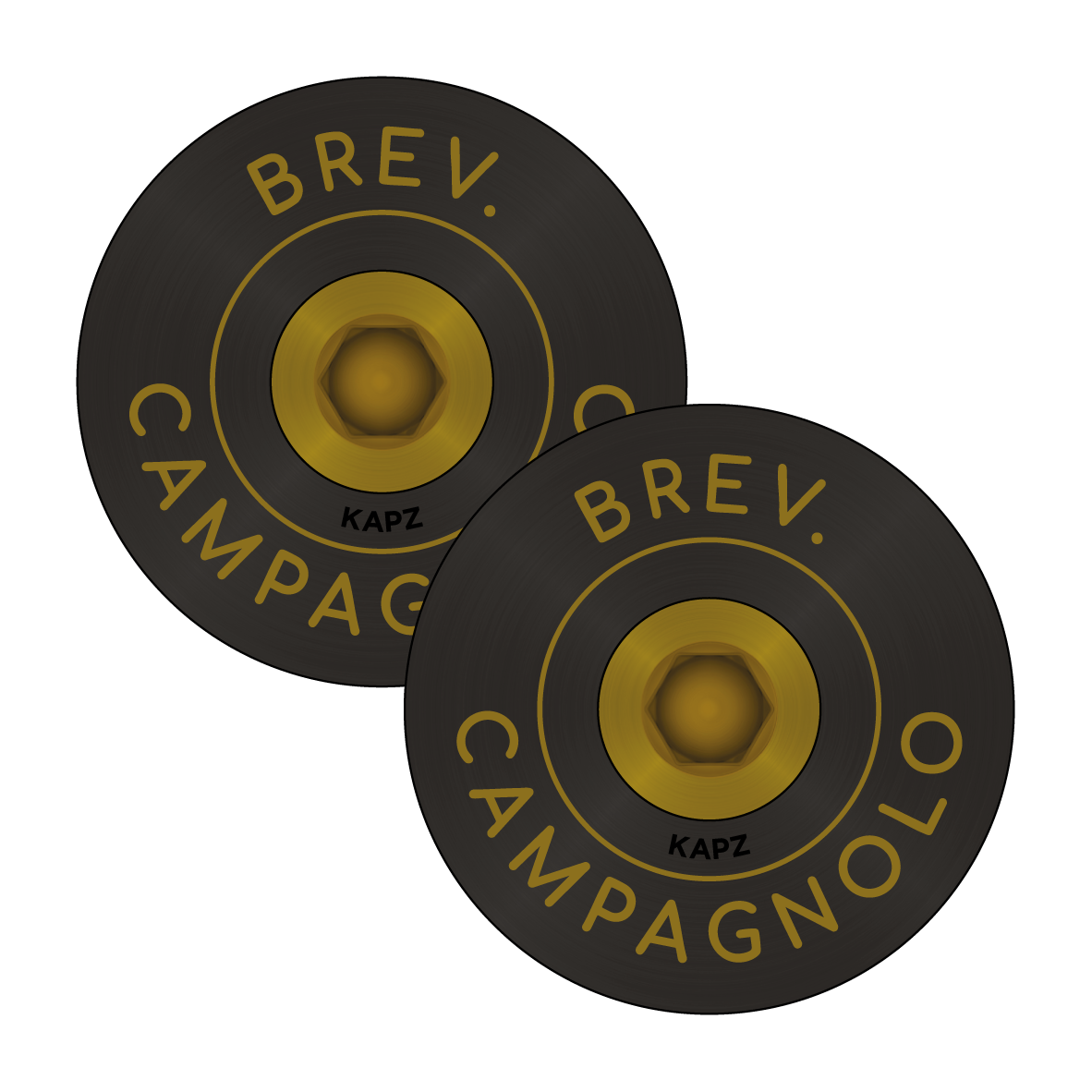Campagnolo Handlebar End Plugs - Black and Gold by KAPZ