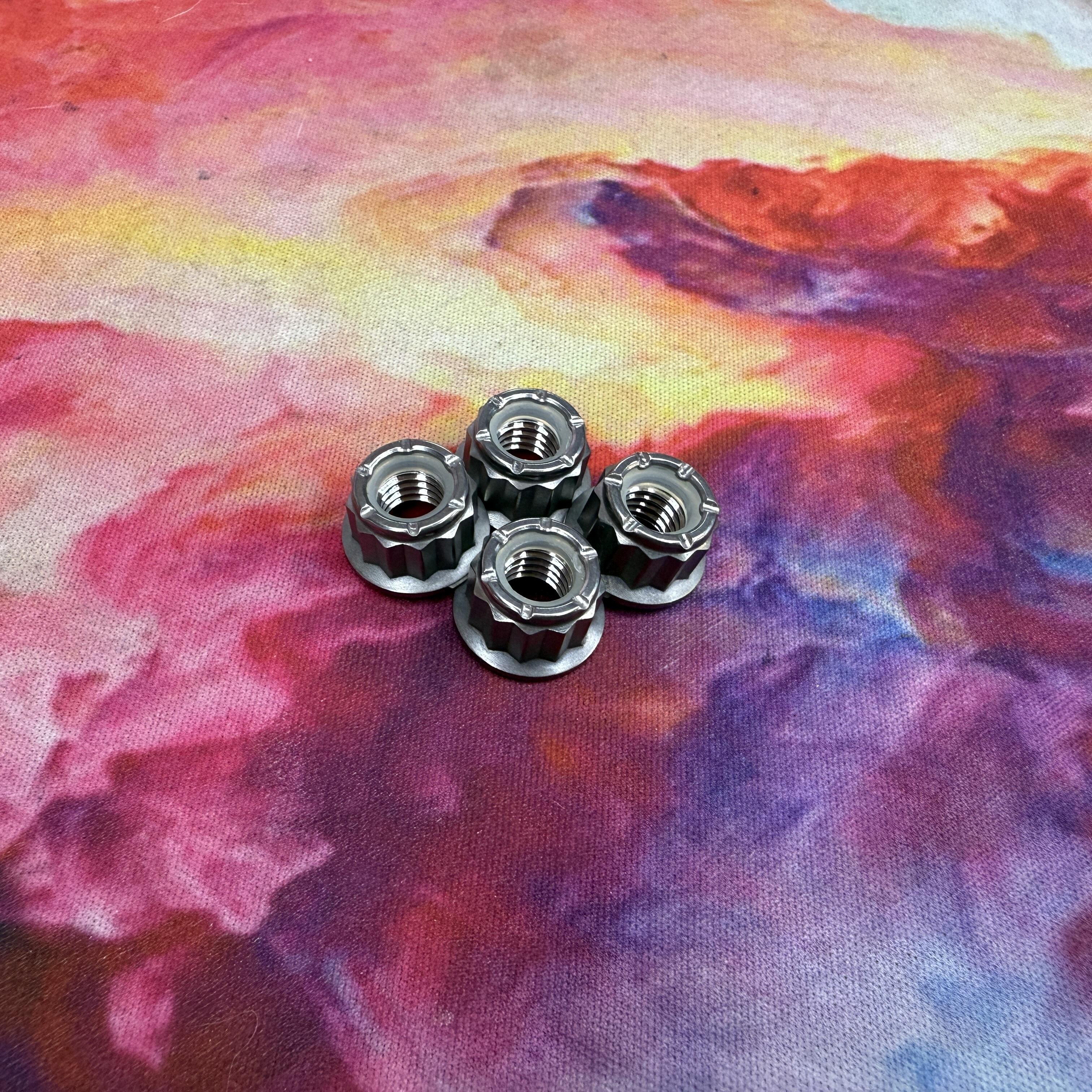 Titanium Bi-Hex Nylock Nuts for Roller Skates and Skateboards - view 2 by KAPZ