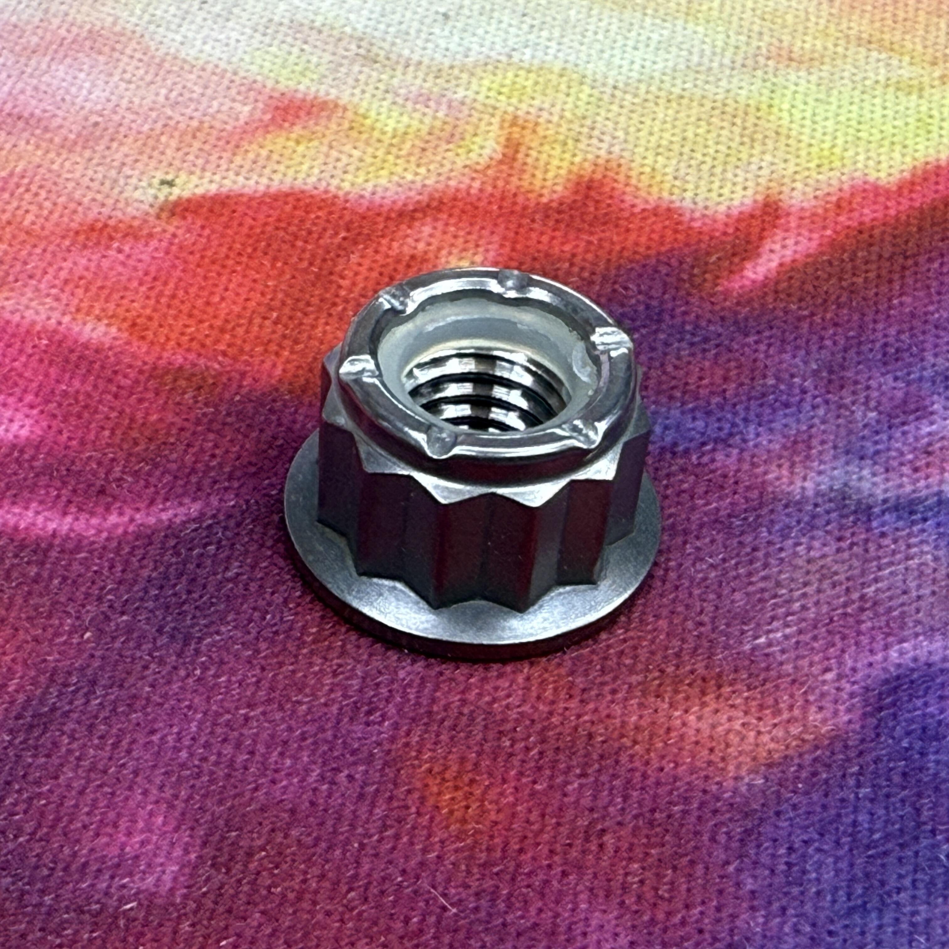 Titanium Bi-Hex Nylock Nuts for Roller Skates and Skateboards - view 3 by KAPZ