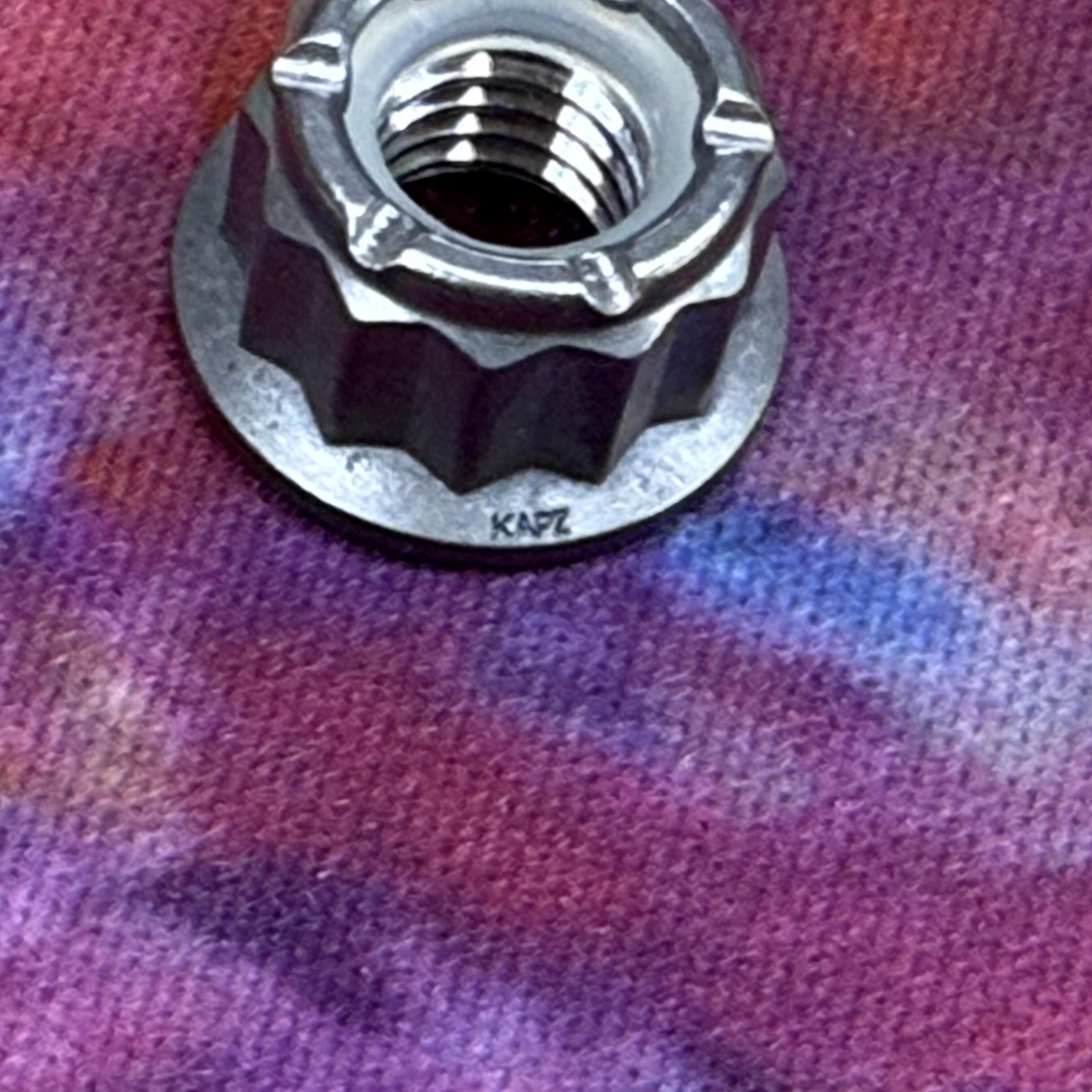 Titanium Bi-Hex Nylock Nuts for Roller Skates and Skateboards - view 4 by KAPZ