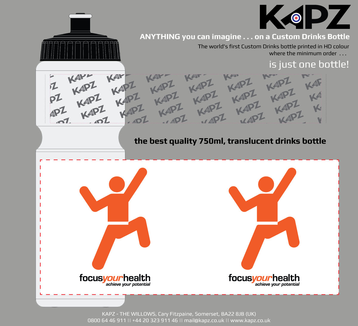 Custom 750ml Traditional Drinks Bottle - view 11 by KAPZ