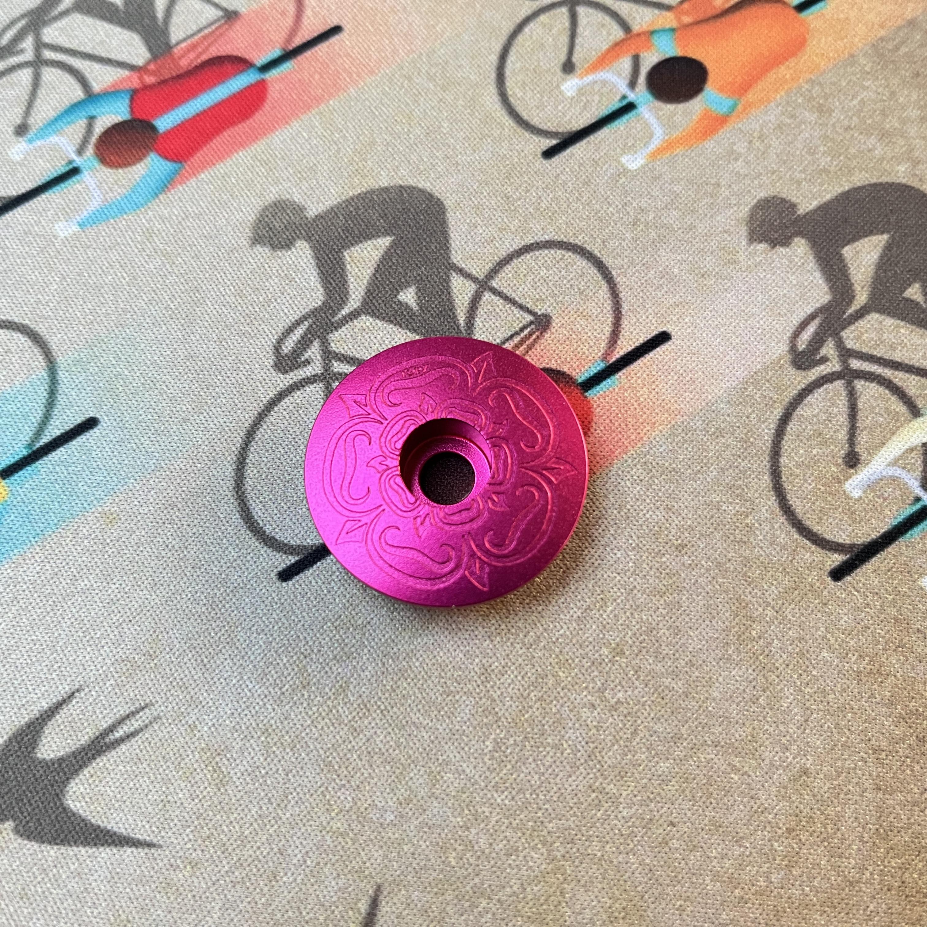 KAPZ ® custom bicycle headset top caps - bespoke personalised laser etched  engraved colour