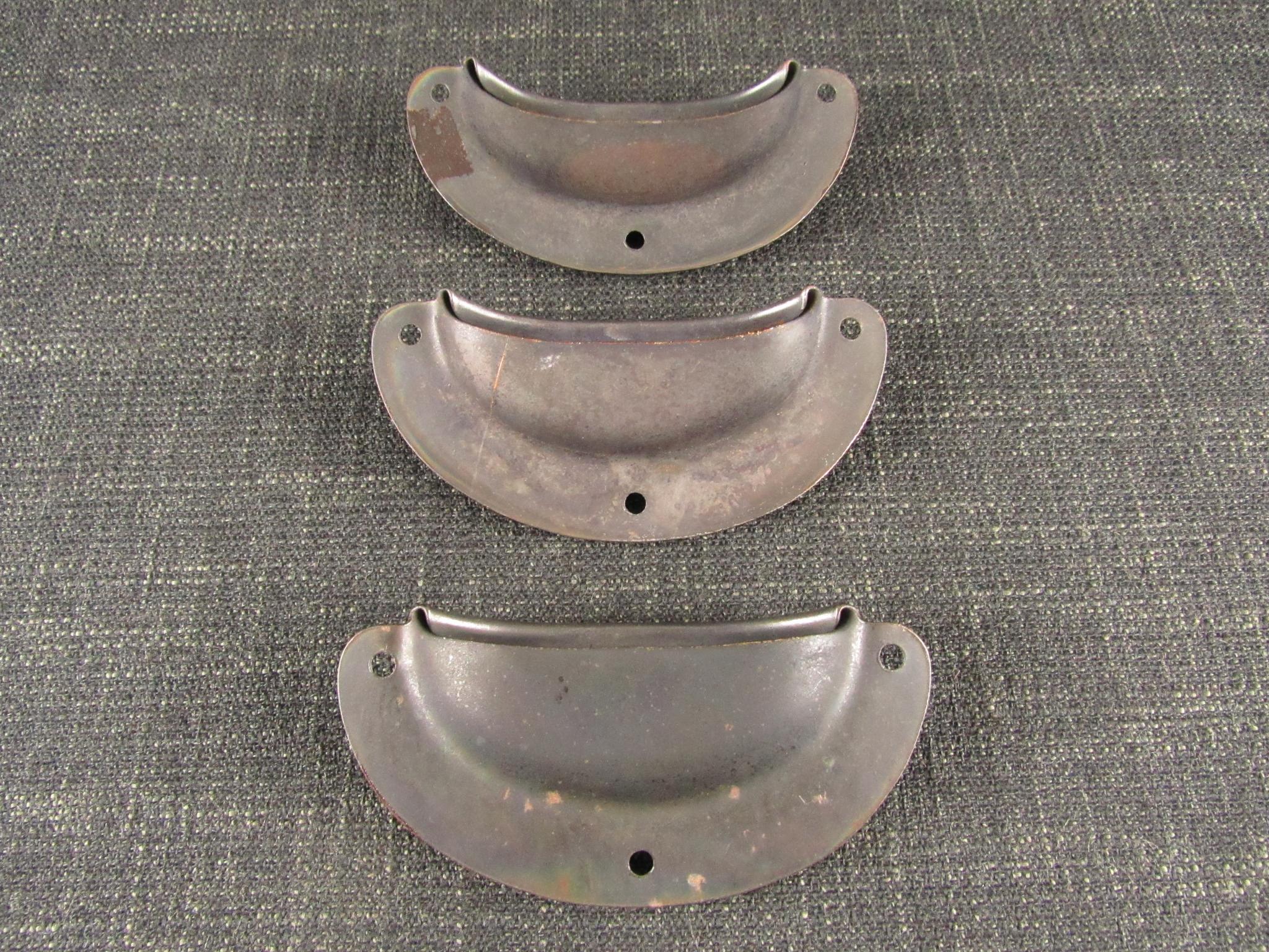 3 Rolled Edge Cup Handle Drawer Pulls