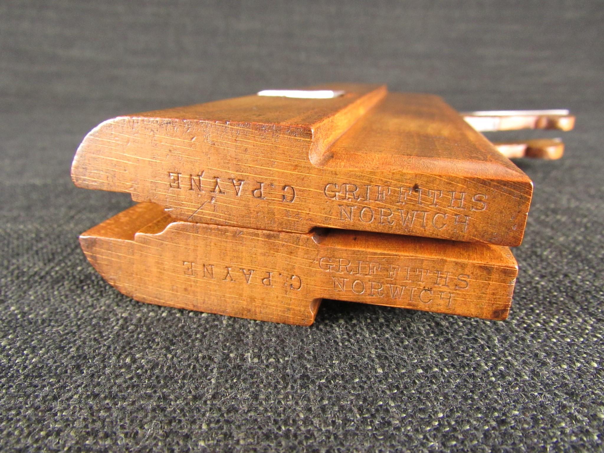 Pair of GRIFFITHS Side Round Moulding Planes *SOLD*
